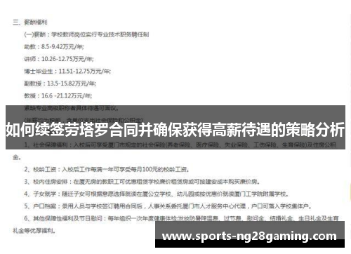 如何续签劳塔罗合同并确保获得高薪待遇的策略分析